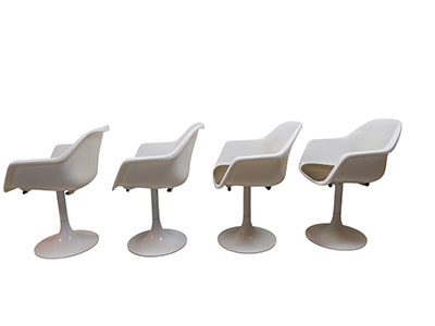 Set of 4 swivel chairs by Oskar Winkler, 1970s - Image 3