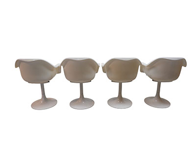Set of 4 swivel chairs by Oskar Winkler, 1970s - Image 4