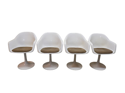 Set of 4 swivel chairs by Oskar Winkler, 1970s