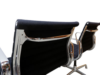 Set of 4 Vitra EA 108 chairs, black hopsak - Image 6
