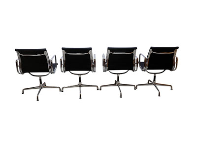 Set of 4 Vitra EA 108 chairs, black hopsak - Image 4