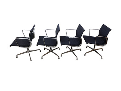 Set of 4 Vitra EA 108 chairs, black hopsak - Image 5