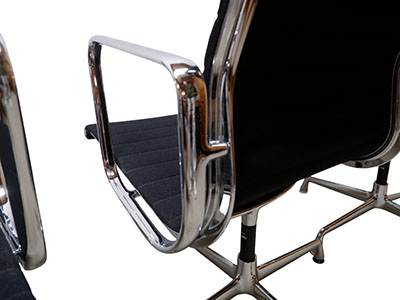 Set of 4 Vitra EA 108 chairs, black hopsak - Image 7