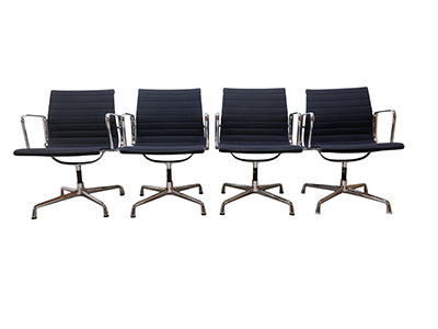 Set of 4 Vitra EA 108 chairs, black hopsak